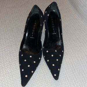 Casadei polka dot heels